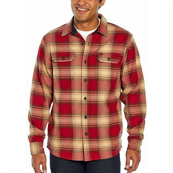 Orvis Other - Orvis Big Bear Heavyweight Double Brushed Flannel Button Down Shirt Hand Warmer